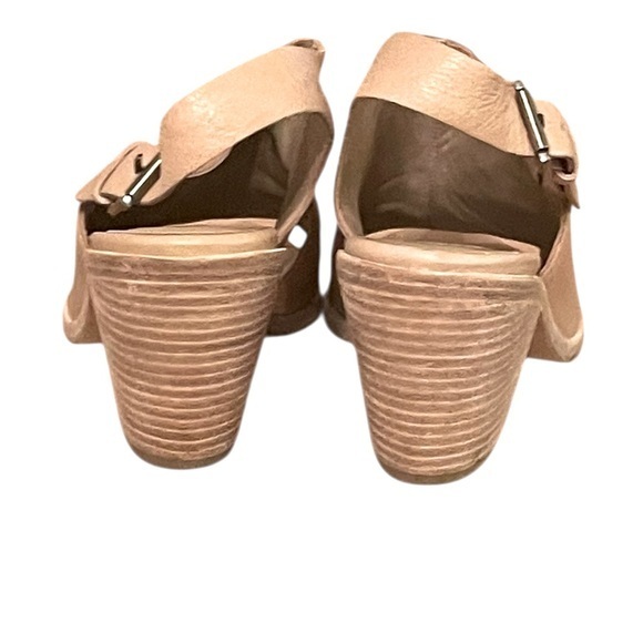 Eileen Fisher Glance Natural Light Tan Varchetta Leather Slingback Sandal shoe - Picture 7 of 9